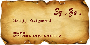 Szijj Zsigmond névjegykártya